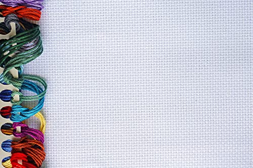 Aida Cloth 14 Count Cross Stitch Fabric,118×39Inch (14Ct White 3Yard) #TOP3