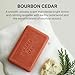 Barrel & Oak Exfoliating Bar Soap for Men, Red Clay & Walnut Shell Powder Scrub with Essential Oils, Deep Cleansing Vegan Body Soap, SLS Free Grooming Bar, 6 oz, Bourbon Cedar