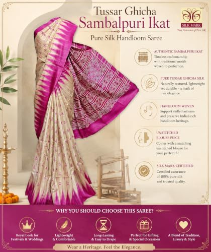 RACHBAI tussar silk saree in pure silk – image 4