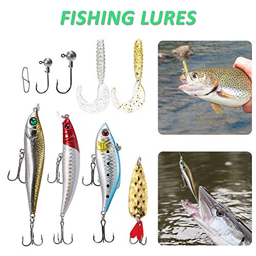 Isca Dura, Andoer Kit de iscas de pesca 18 unidades Caixa de equipamento de pesca com cabeça de gaba