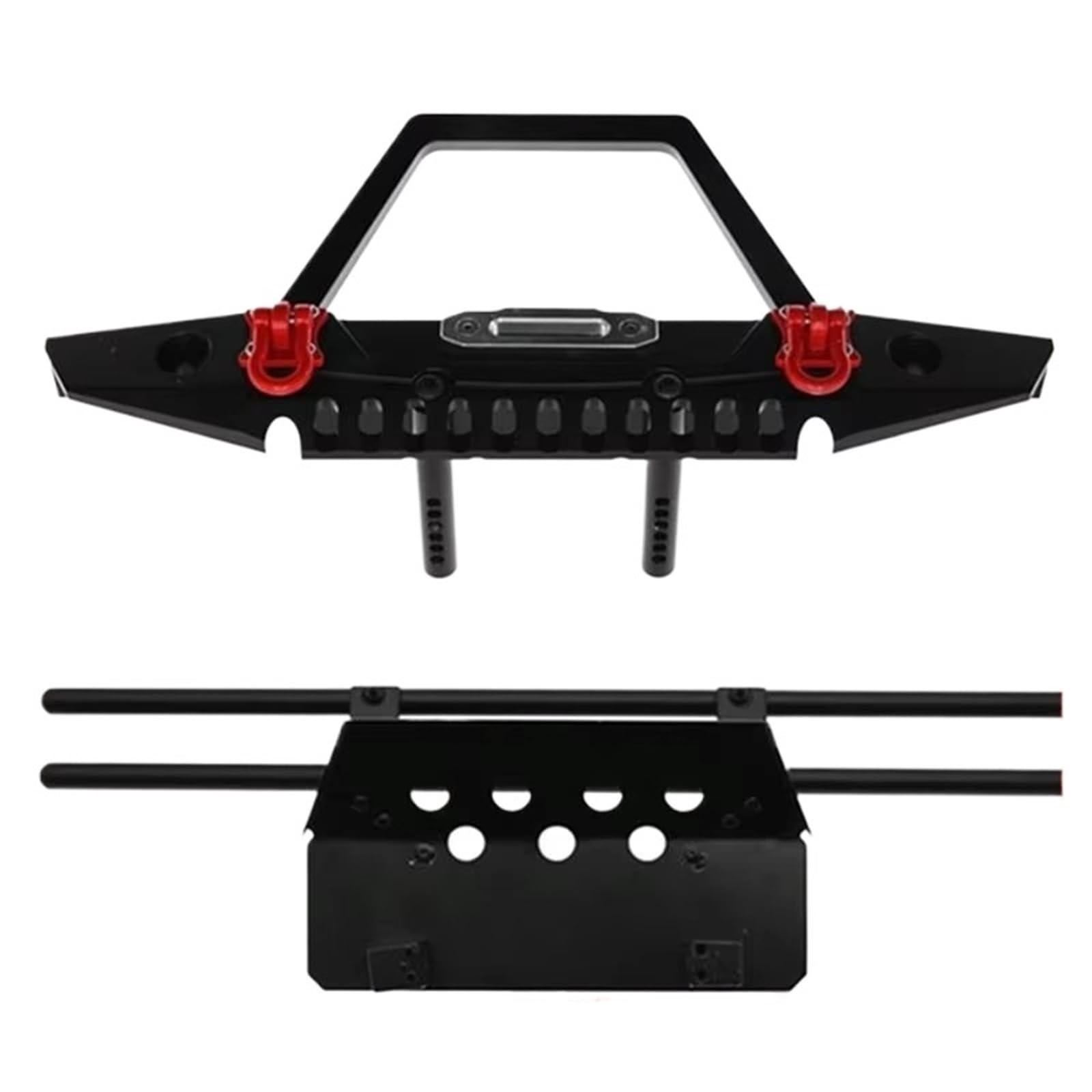 Paraurti RC per Axial per SCX10 per Traxxas per TRX4 Paraurti Anteriore E Posteriore Metallo con Luce per Carrozzeria di Auto Cingolate RC 1/10