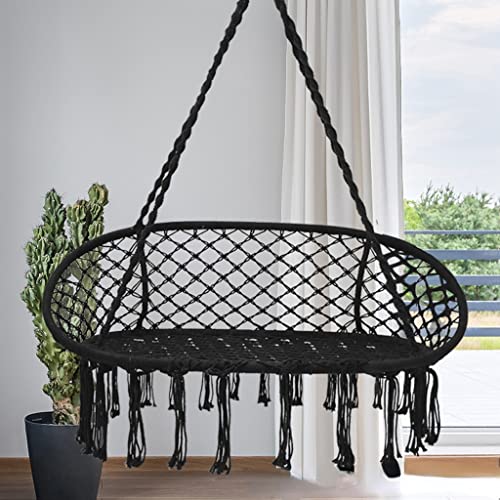 Hamaca de red portátil estilo cuna tejida para camping y jardín 2
