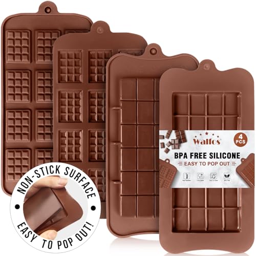 Walfos Break-Apart Chocolate Molds, Non-Stick Silicone Chocolate Bar Mold, Food Grade Candy Bar...