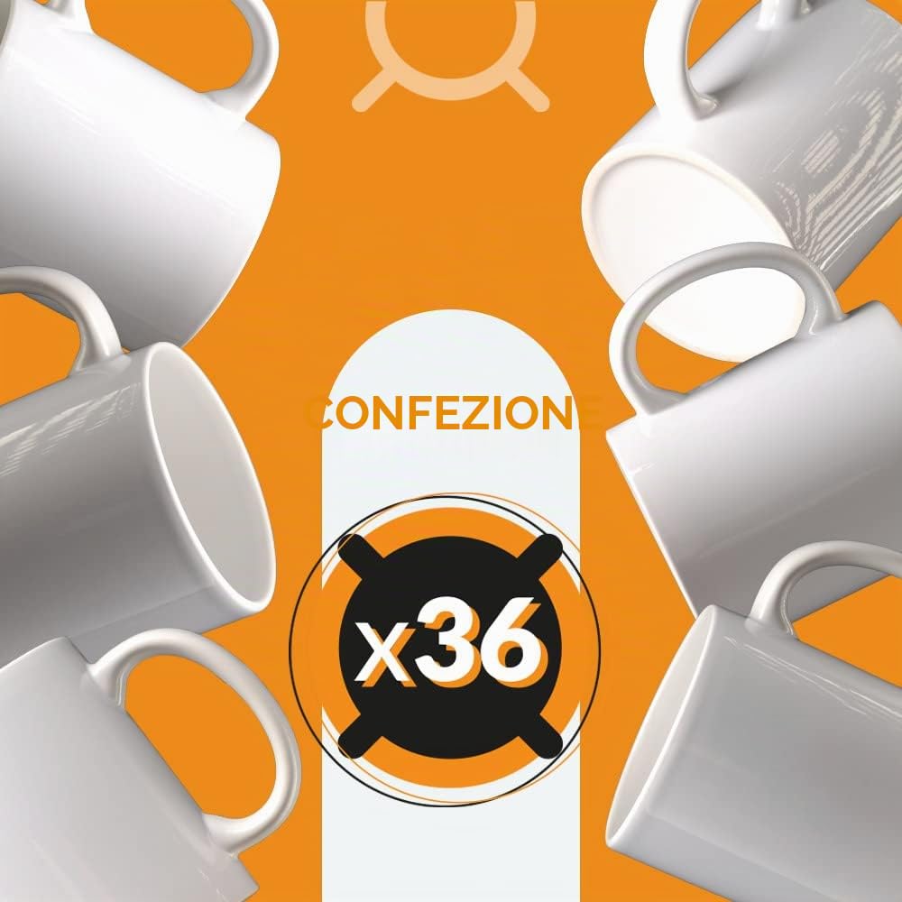 36 tazze in ceramica bianca a sublimazione con impugnatura | Capacità 350 ml (11 oz) | Categoria AAA | Sicure per microonde e lavastoviglie | Compatibili con Cricut®