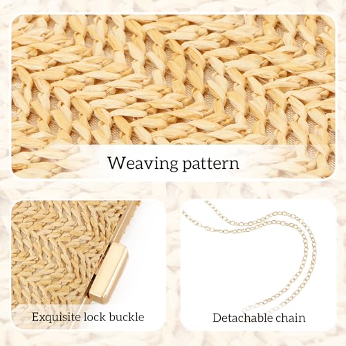 Image of Freie Liebe Straw Clutch Purses for Women Summer Evening Bag Raffia Crossbody Purses Woven Beach Handbags | Straw
