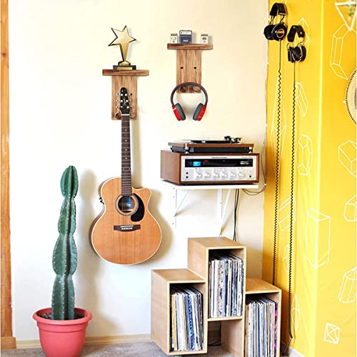 DINESA Lot de 2 supports muraux pour guitare avec support de médiator en pin massif - Les Beatles, Paul McCartney, John Lennon, RIngo Starr, George Harrison DINESA Lot de 2 supports muraux pour guitare avec support de médiator en pin massif – Image 4