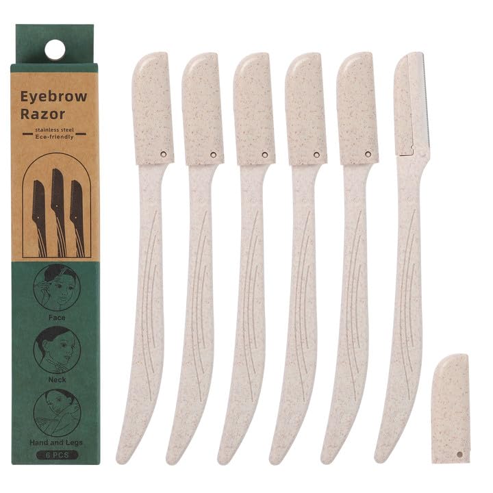 Thboxes 6 Pcs Dermaplaning Blades for Face, Face Razors for Women Facial Hair Remover Dermaplane Razor for Eyebrows and Peach Fuzz, 14.5*1.2*1cm