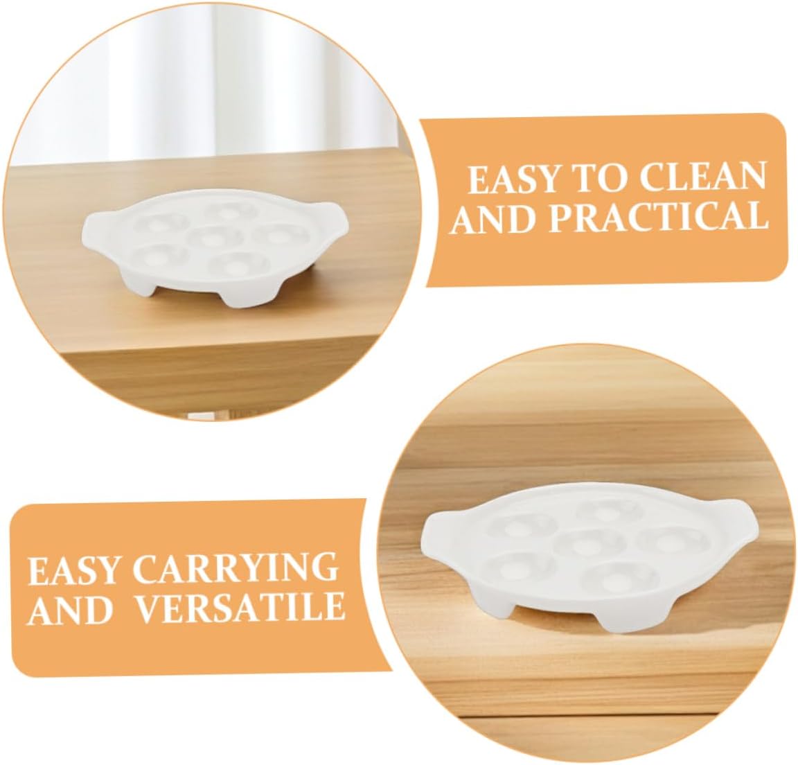 4pcs Snail Plate Ceramic Escargot Serving Dish Deviled Egg Display Tray Stoneware Bakeware