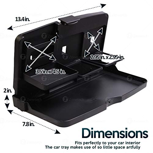 ZONETECH Multi-Functional Portable Foldable Car Backseat Tray Desk - Black Vehicle Table for Food, Meal, Snack, Laptop - Stay Organized When on The Go (1-Pack) by ZONETECH - Image 3