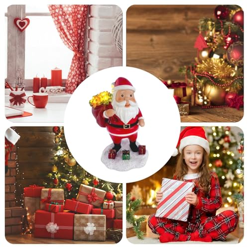 Figurines du Père Noël lumineuses en résine pour décoration intérieure - 5