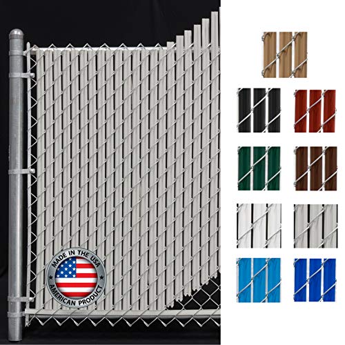 FenceSource Wave Slat (9 Colors) Single Wall Bottom Locking Privacy Slat for 4', 5', 6', 7' and 8' Chain Link Fence (5 ft, Gray)