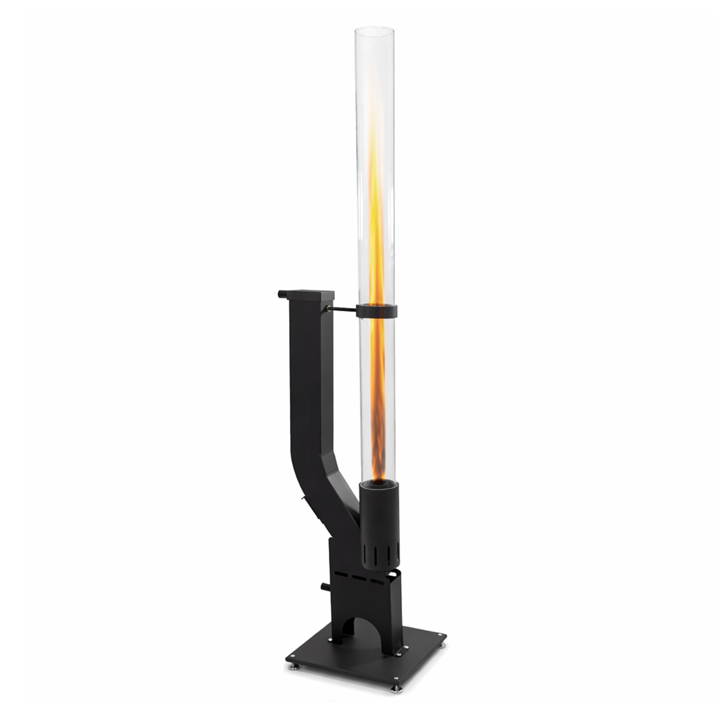 Lemodo Pelletfackel Prime, Feuersäule Outdoor mit Glasröhre, für Garten & Terrasse, für Holzpellets, stimmungsvolle Flamme, stilvoller Blickfang für gemütliche Abende und besondere Momente