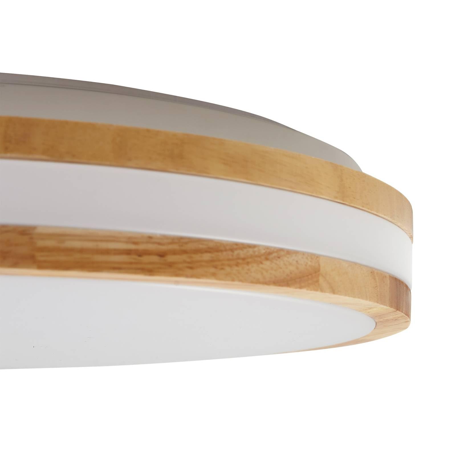 Lindby LED Deckenleuchte Emiva (Modern) aus Holz (1 flammig,) - Lampe Deckenlampe Wohnzimmerleuchte
