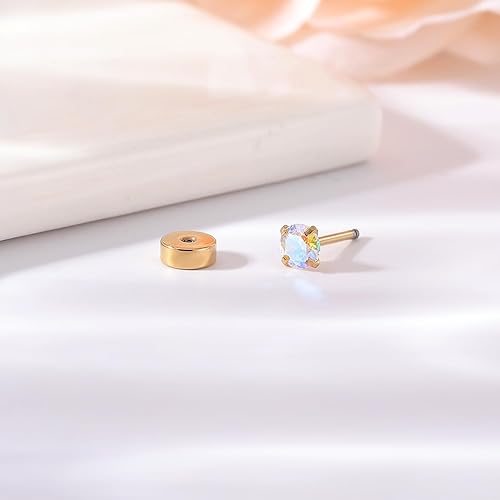 Miniatura 6 de AoedeJ Espalda de acero inoxidable para pendientes de oro para pendientes de rosca en la parte trasera de los pendientes Reemplazos de pendientes