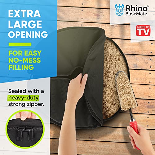 Rhino Round Umbrella Base Weight With Side Slot Opening, 18" ~ Easy Set Up (Black) #TOP1