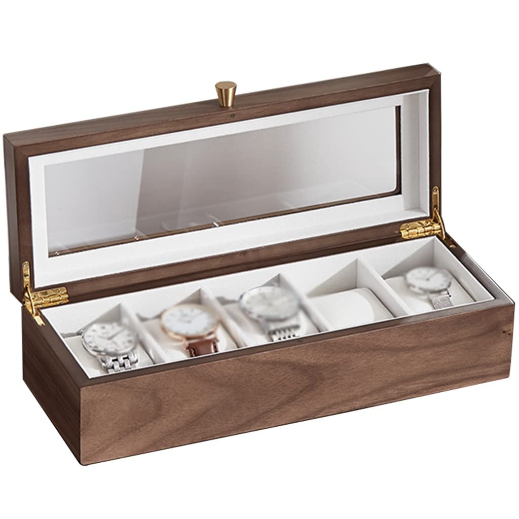 Boîte pour 5 montres en bois et vitrine de rangement pour montres homme