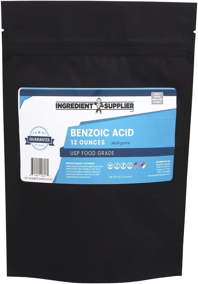 Glycerin Supplier Benzoic Acid, 12 Oz. - USP Food and Pharmaceutical Grade - Highest Purity