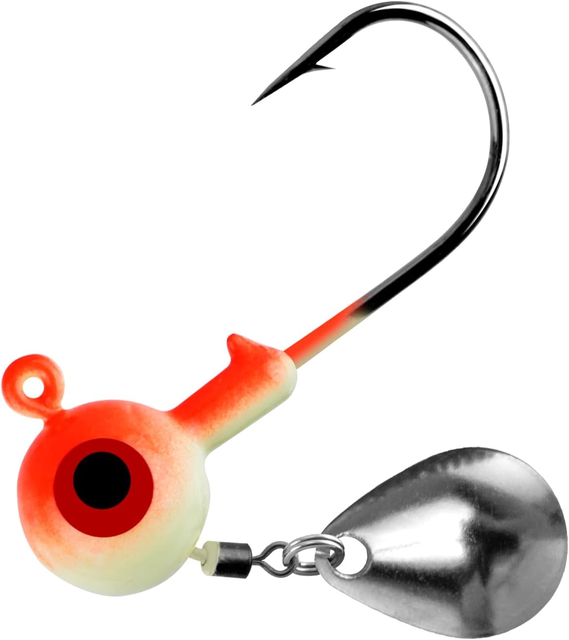 Dr.Fish 10 Pack Underspin Jig Heads Freshwater Swimbait Fishing Jig Spinner Bass Walleye Fishing Hook Colorado Blade Round Bottom Stand up