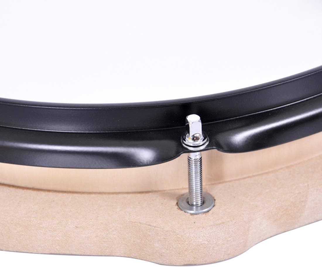 Tosnail 12-inch Silent Drum Practice Pad with Wooden Base and Steel Frame