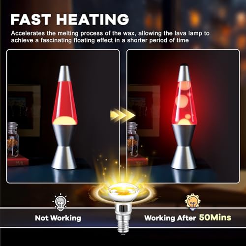 SCNNC Reflektorlampen E14 R39 230V Reflektorbirne Dimmbar Lavalampe Birne – Ansicht 4