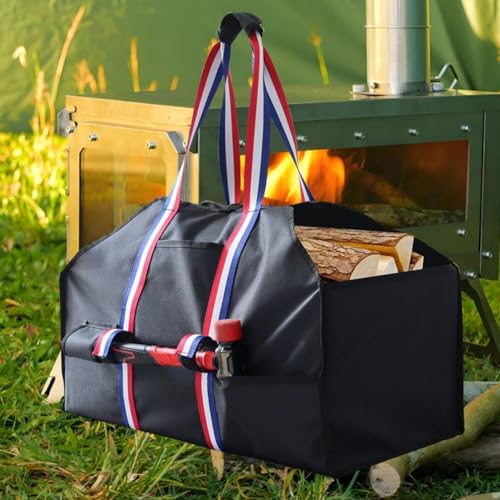 Sac à bûches imperméable Oxford 600D anti-déchirure à sangles renforcées