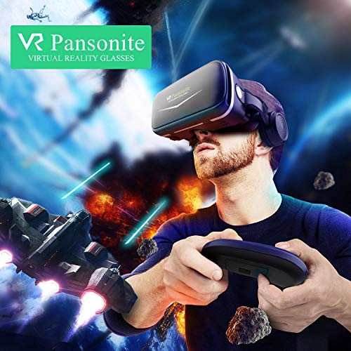 Pansonite Vr Headset with Remote Controller[New Version], 3D Glasses Virtual Reality Headset for VR Games 