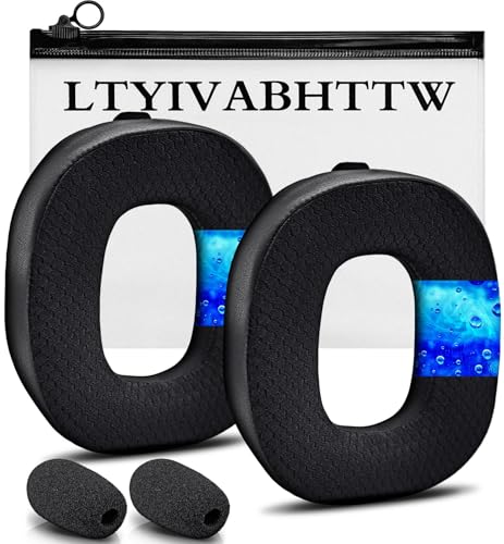 A40 TR Cooling Gel Replacement Earpads for Astro A40 TR Only Made by LTYIVABHTTW Breathable Mesh Fabric A40 TR Ear Cushions with Microphone Foam | Black