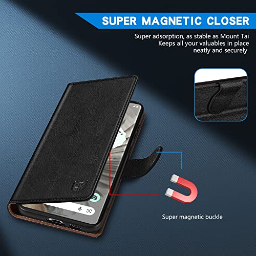 Image of ZZXX for Google Pixel 7 Pro Wallet Case Magnetic Closure 6.7 inch,Black