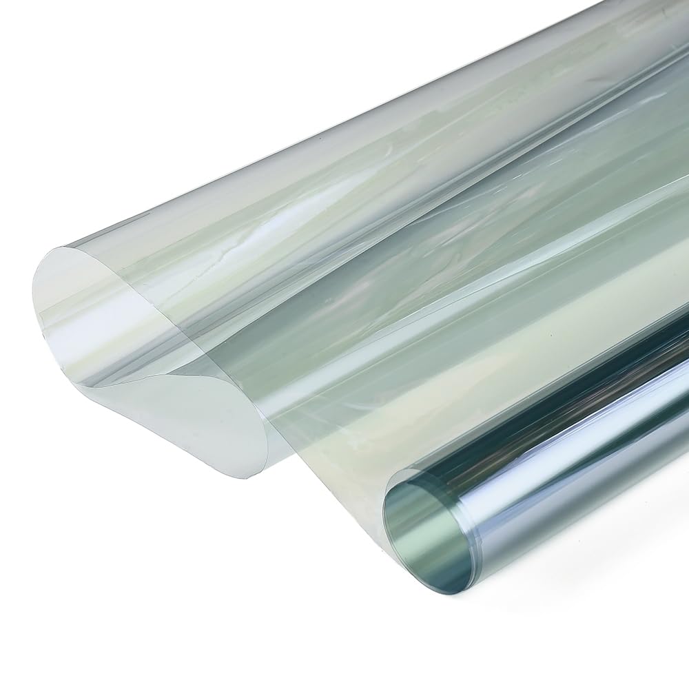 Blueshyhall Auto Tönungsfolie 80% VLT Hell Blau, Solarfolie UV-Schutz Auto Fenster Folie, Autofenster Wärmeschutz Sonnenschutzfolie für Heckscheibe Seitenfenster Dach Fenster Innen (100 x 300 cm)