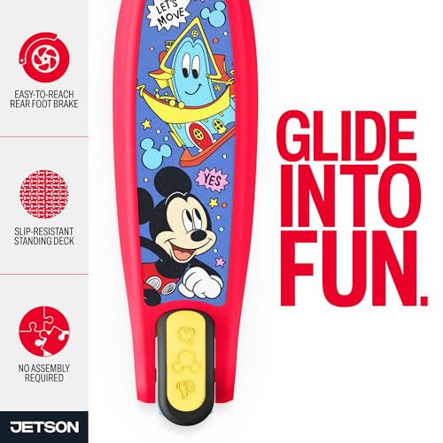 Image of Jetson Character Kids Kick Scooter, LED Lights on Stem & Light-Up Wheels, Lightweight Frame, Height-Adjustable Handlebar, Lean-to-Steer System, Easy-Fold Mechanism