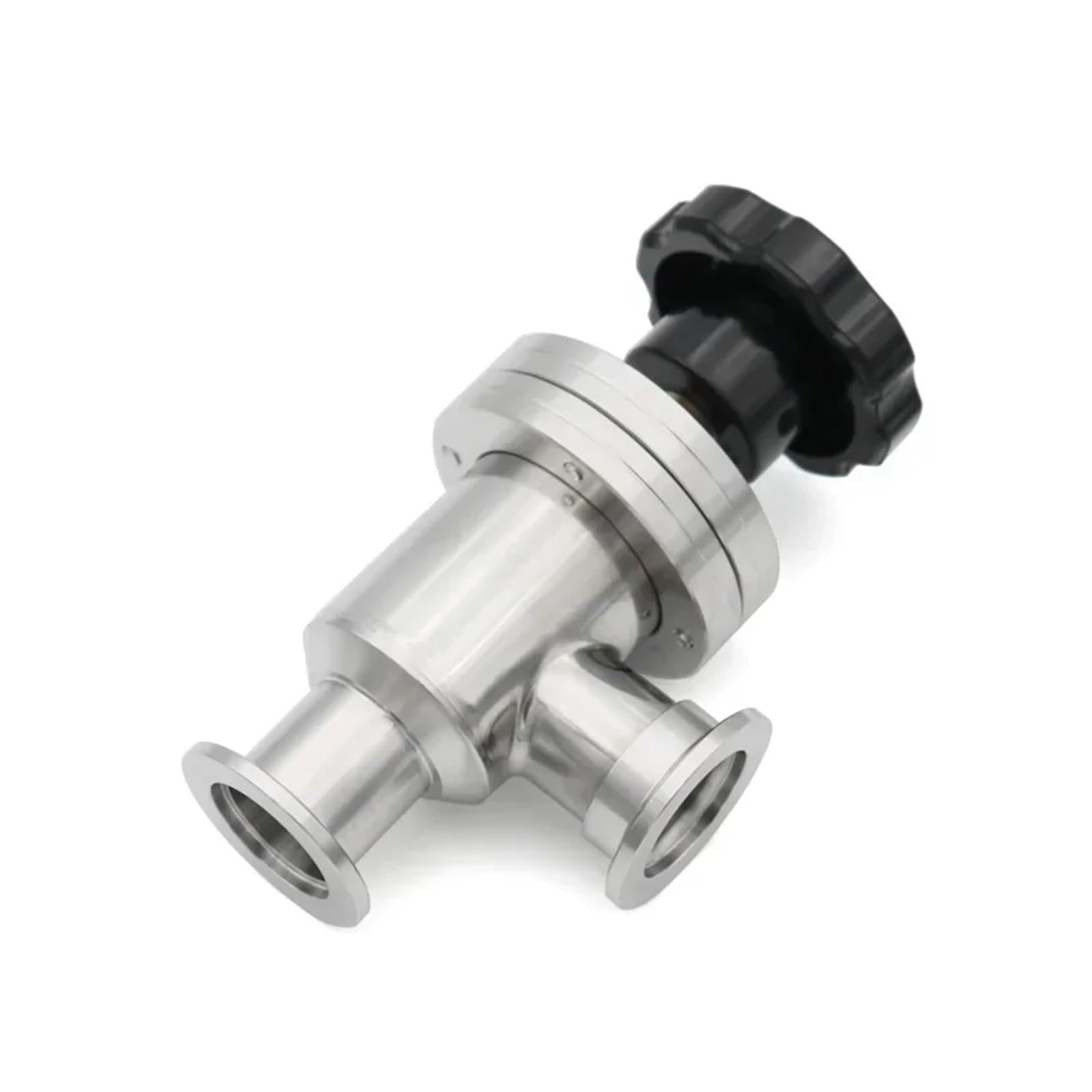 Válvula deflectora manual de alto vacío tipo L de acero inoxidable - Válvula de ángulo compatible