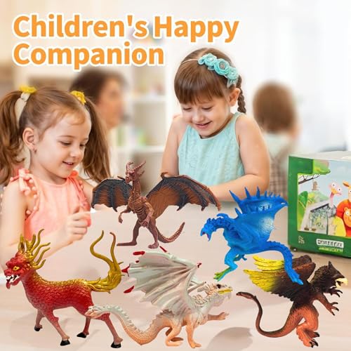 Image of Realistic Flying Dragons Dinosaur Animal Toys for Kids 3+ | Big Size 8PCs Attractive Multicolor Dino Animals Toy for Boys and Girls Birthday Gift for Children Education & Decor Items(Dragon 8)