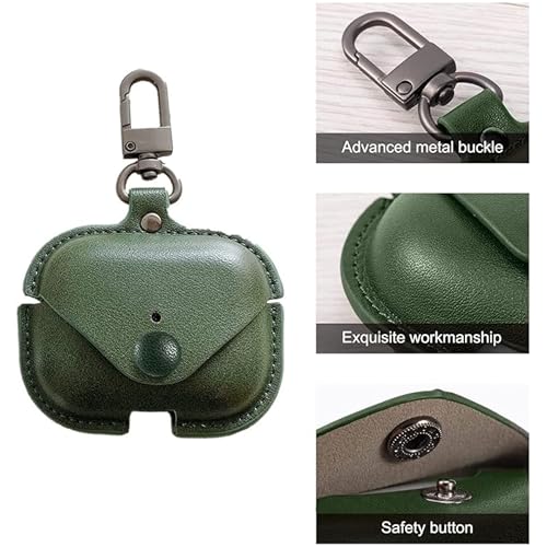 Image of Like Star AirPod Pro /Pro2 Camouflage Leather case Cover Shockproof with Loss Prevention Clip for Apple Air-Pods Pro /Pro2 Wireless Charging Case (Army Green)