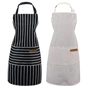 2 Pack Apron – Unisex, Adjustable Bib Kitchen Apron, Cooking Apron, Aprons for Women Men with Pockets, Chef Aprons