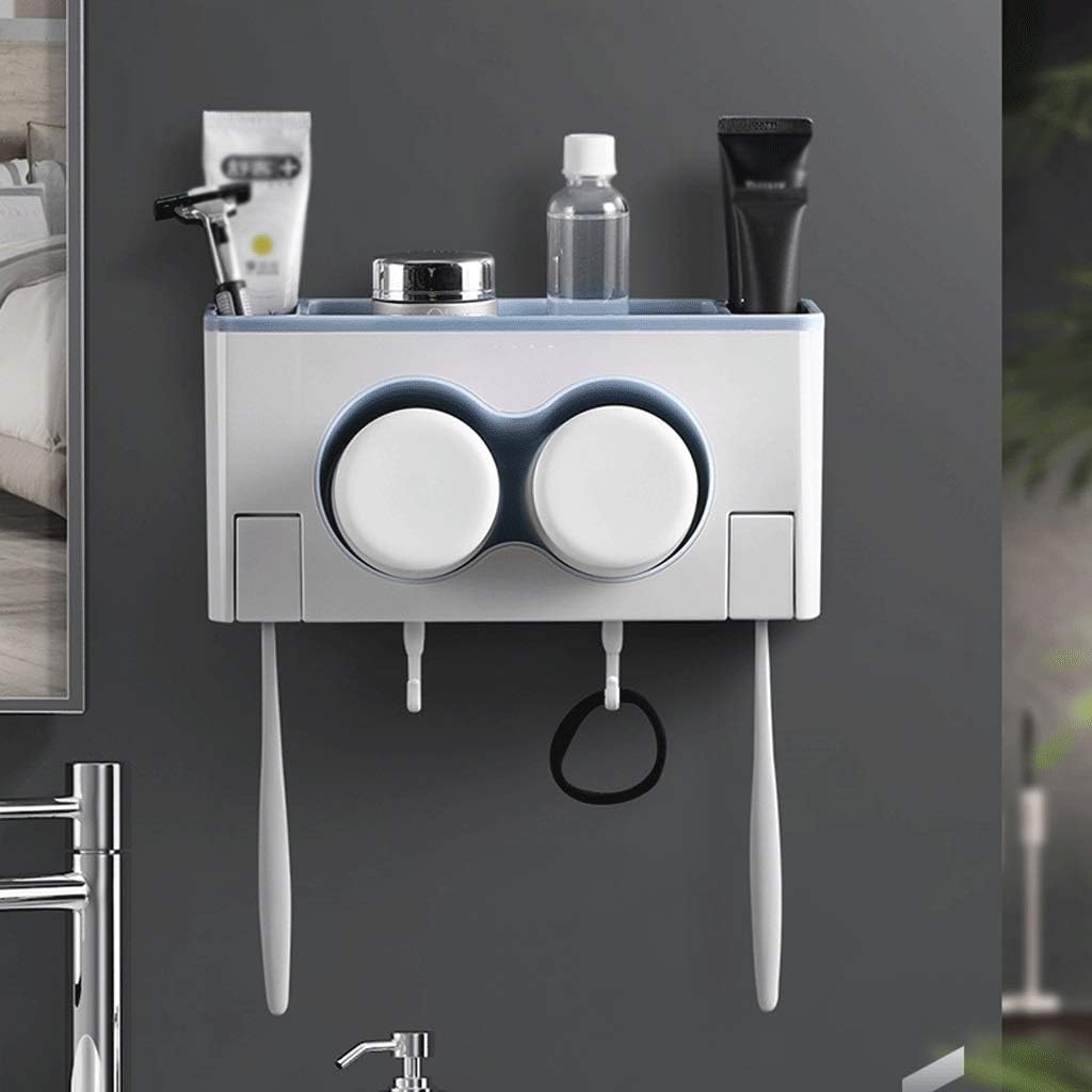 Toothbrush Holder Stalk Multi-Function Waterproof and Toothpaste, with 2 Cups of Family Bathroom Countertops - Cup