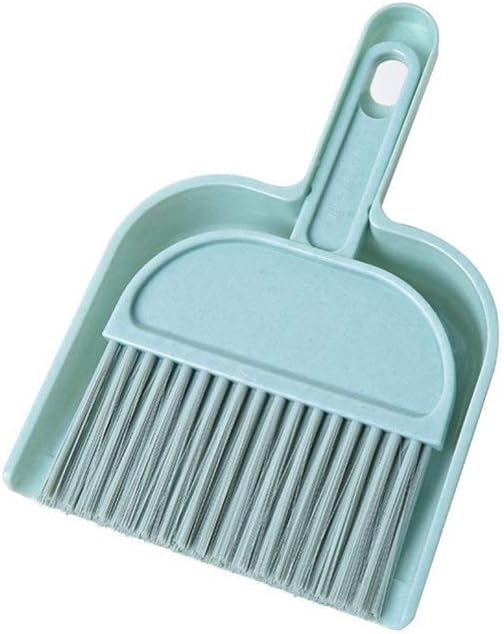 TOYANDONA 2 Mini Broom and Dustpan Sets, Pink and Blue Tiny Dust Pan and Brush Set Portable Hand Broom and Dustpan Set for Floor, Sofa, Desk, Keyboard or Car
