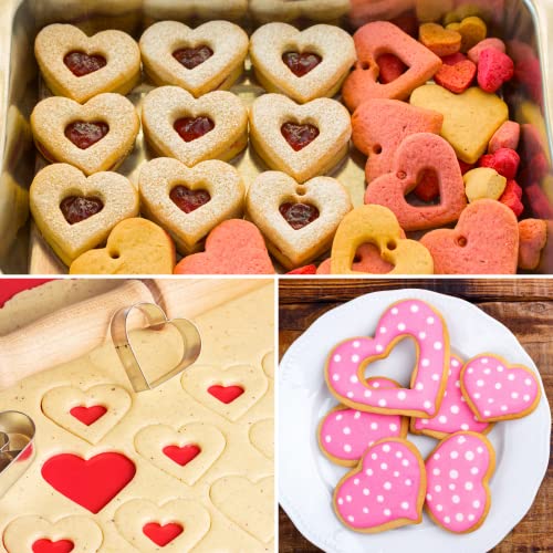 Valentine's Day Heart Cookie Cutter Set - 7 Piece Valentine Stainless Steel Cookie Cutters Mold Heart, Lips, Heart With Arrow, Double Heart, X And O For Couple Party Dating #TOP4