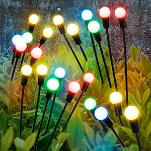 WEIRD WOLF Garden Solar Lights Starburst Swaying 12 LED, Solar Power Garden Light for Outdoor, Pots, Balcony Decoration (Pack of 2, Multicolor)