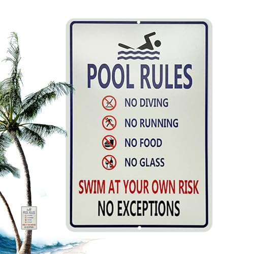Carteles de piscina de metal para revivir la nostalgia del verano retro