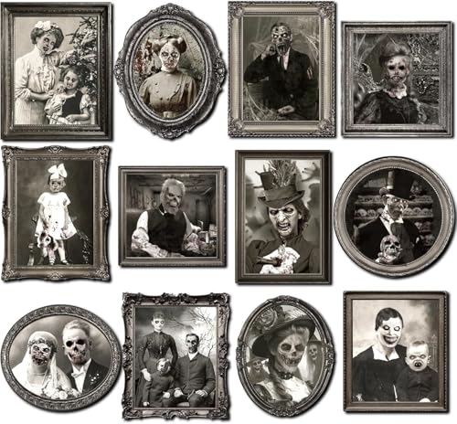 12 PCS Halloween Decoration,3D Changing Face Gothic Poster Spooky Picture - image 1