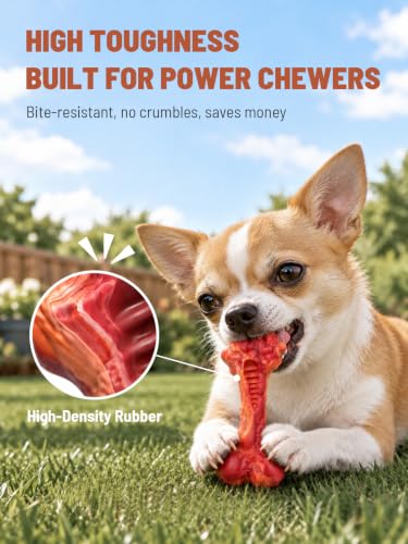 Dog Chew Toys for Aggressive Chewers Durable Natural Rubber Bone - image 6