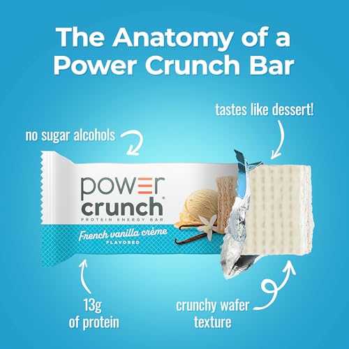 Image of Power Crunch Protein Energy Wafer Bars, French Vanilla Creme, 1.4 Ounce (Pack of 72)