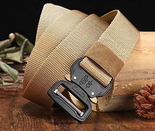 Contacts Men's Synthetic Quick Release Buckle Nylon Belt (Free Size-Beige)… 3