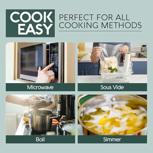 Image of FRESHWORLD Food Grade; BPA-Free; Microwaveable; Ready Vacuum Bags with 90 Micron Thickness | travel friendly | Airtight | space saver | storage bags (20 cms x 25 cms)