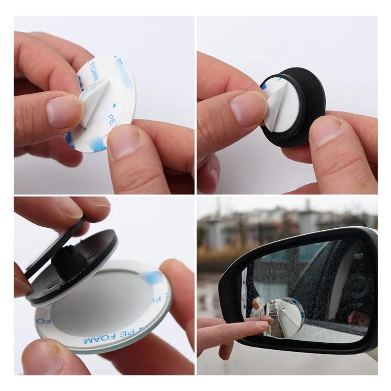Blind Spot Mirrors For Cars Rétroviseur D'angle Mort De Voiture, 2 Pièces, Grand Angle Réglable à 360 Degrés, Rétroviseur Auxiliaire De Voiture, Accessoires De Voiture Miroir D'angle Mort(C