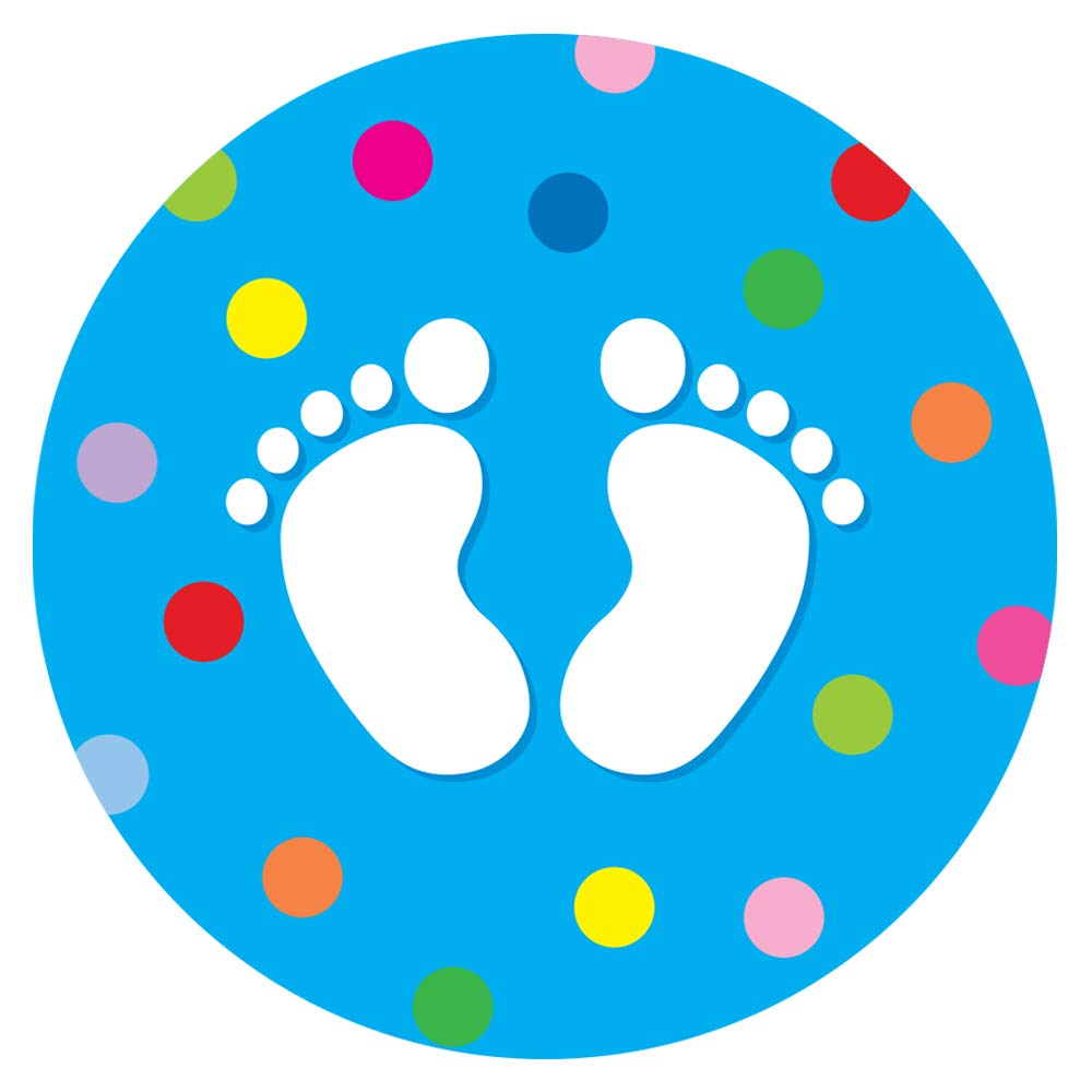 11"Footprints Classroom Floor Decal (Cyan)