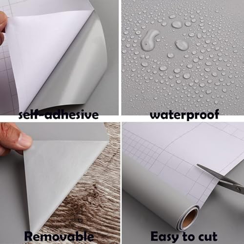 Image of HOME13 Matte Wallpaper Peel & Stick Contact Paper Decorative Self Adhesive Vinyl Wallpaper for Kitchen Cabinet Furniture Countertop Waterproof (24inches By 96inches, Light Grey Matte Wallpaper)