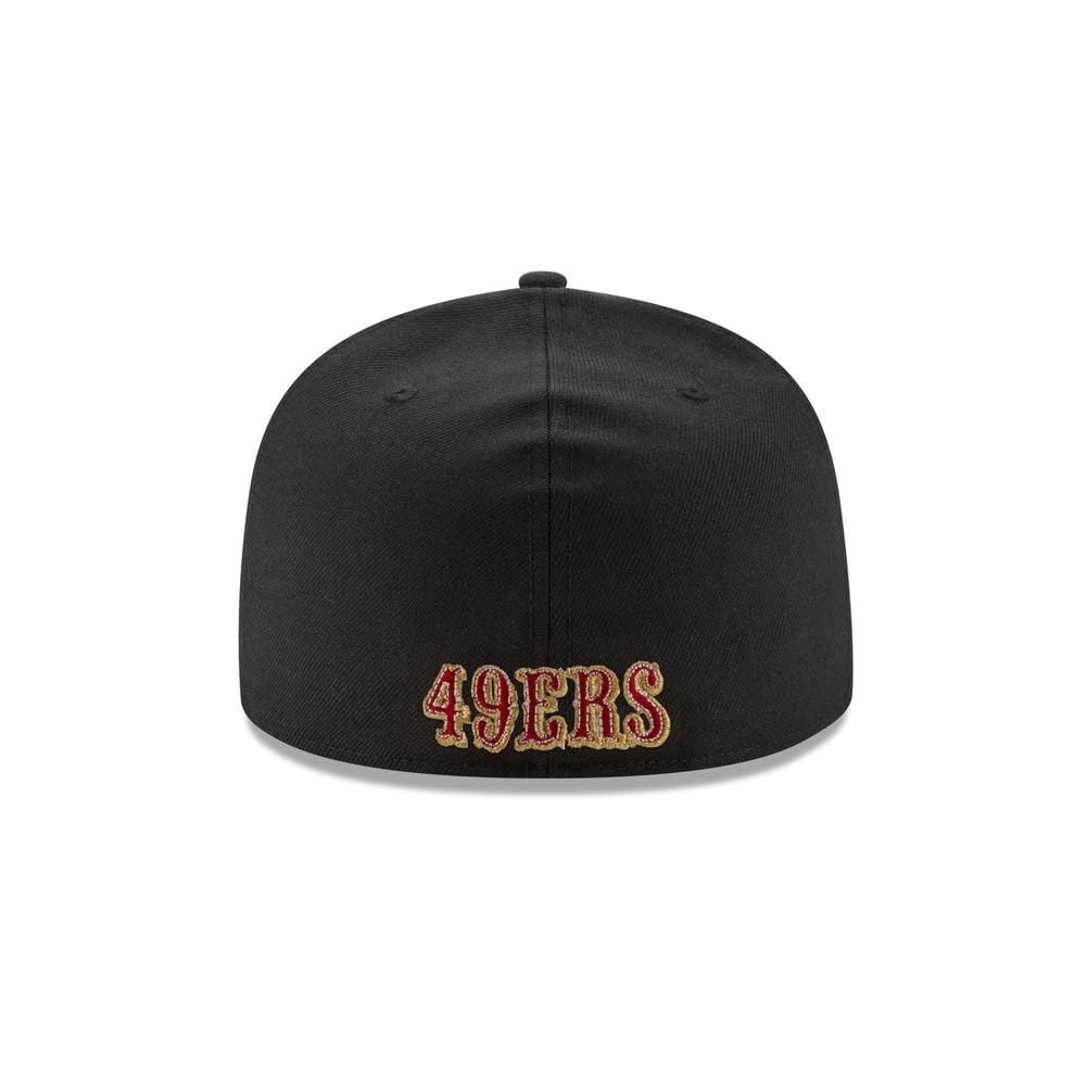 New Era NFL 59FIFTY San Francisco 49ers Black Team Color Logo Authentic Collection Fitted On Field Football Cap Hat