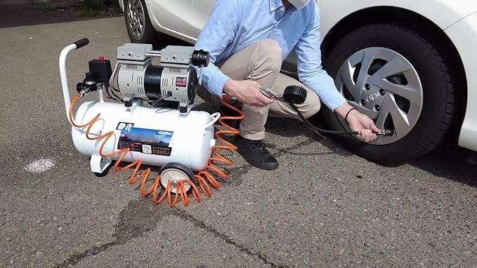 Amazon | 静音オイルレス エアーコンプレッサー 25L 【オイルレスで