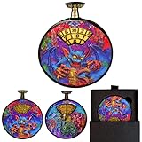 Varaict All-in-One DND Life Counter & Full Dice Set Spinner (D4-D20) | Dual-Sided Metal Pocket Watch Design with 3D Dragon & Monster Art | HP Tracker for D&D, MTG, TTRPG, DM Gifts (Rainbow)